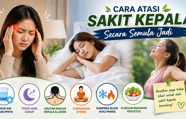 Cara Atasi Sakit Kepala Secara Semula Jadi (Tanpa Ubat)